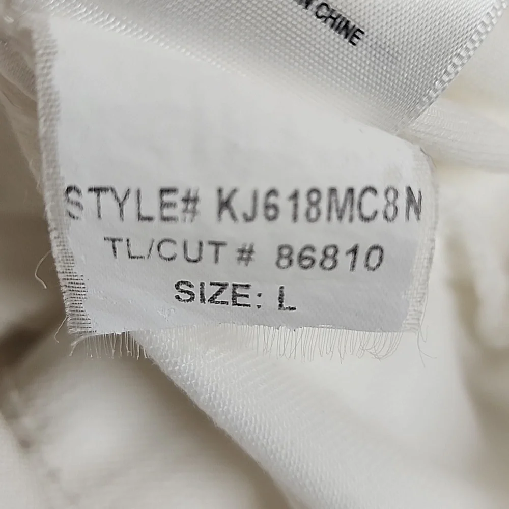 Kut from the Kloth White Denim Jean Jacket Sz L Classic, Minimalist